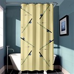 Fishing Rods Pattern Brown Shower Curtain 36  x 72  (Stall)  Curtain(36 X72 ) - 33.26 x66.24  Curtain(36 X72 )