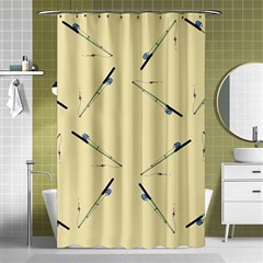 Fishing Rods Pattern Brown Shower Curtain 48  X 72  (small)  by TetiBright