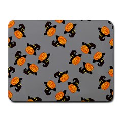 Pumpkin Heads With Hat Gray Small Mousepad by TetiBright