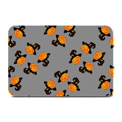 Pumpkin Heads With Hat Gray Plate Mats by TetiBright