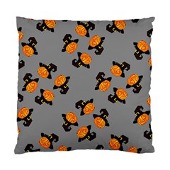 Pumpkin Heads With Hat Gray Standard Cushion Case (one Side) by TetiBright