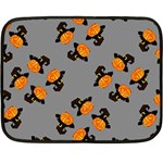 Pumpkin Heads With Hat Gray Fleece Blanket (Mini) 35 x27  Blanket Front