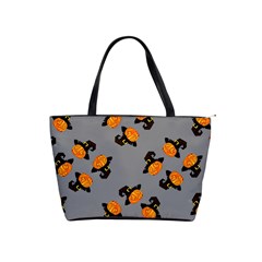 Pumpkin Heads With Hat Gray Classic Shoulder Handbag by TetiBright