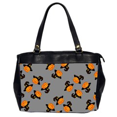 Pumpkin Heads With Hat Gray Oversize Office Handbag (2 Sides) by TetiBright