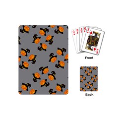 Pumpkin Heads With Hat Gray Playing Cards Single Design (mini) by TetiBright