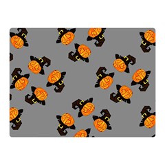 Pumpkin Heads With Hat Gray Premium Plush Fleece Blanket (mini) by TetiBright