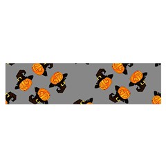 Pumpkin Heads With Hat Gray Oblong Satin Scarf (16  X 60 ) by TetiBright