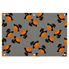 Pumpkin Heads With Hat Gray Banner And Sign 6  X 4  by TetiBright