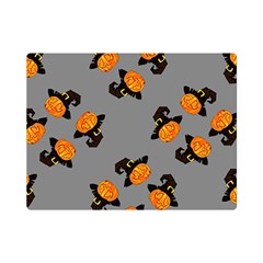 Pumpkin Heads With Hat Gray One Side Premium Plush Fleece Blanket (mini) by TetiBright