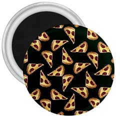 Pizza Slices Pattern Green 3  Magnets by TetiBright