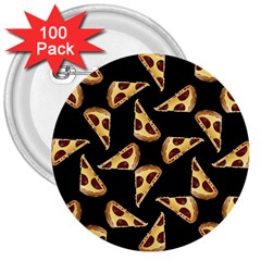 Pizza Slices Pattern Green 3  Buttons (100 Pack)  by TetiBright