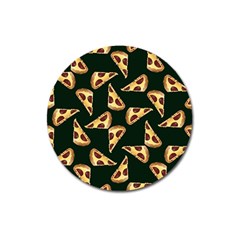 Pizza Slices Pattern Green Magnet 3  (round) by TetiBright