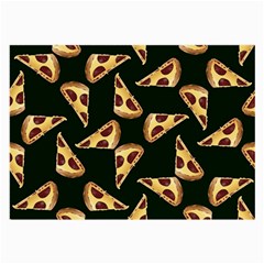 Pizza Slices Pattern Green Large Glasses Cloth (2 Sides) by TetiBright