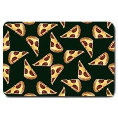 Pizza Slices Pattern Green Large Doormat by TetiBright