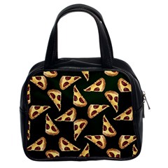 Pizza Slices Pattern Green Classic Handbag (two Sides) by TetiBright