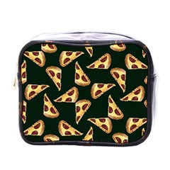 Pizza Slices Pattern Green Mini Toiletries Bag (one Side) by TetiBright