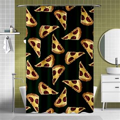 Pizza Slices Pattern Green Shower Curtain 48  X 72  (small)  by TetiBright