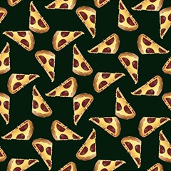 Pizza Slices Pattern Green Play Mat (square) by TetiBright