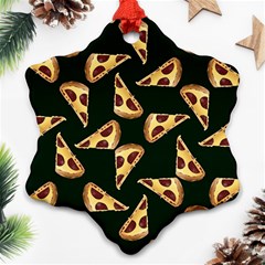 Pizza Slices Pattern Green Ornament (snowflake) by TetiBright