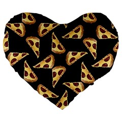 Pizza Slices Pattern Green Large 19  Premium Heart Shape Cushions by TetiBright