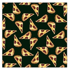 Pizza Slices Pattern Green Square Satin Scarf (36  X 36 ) by TetiBright