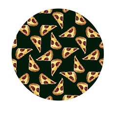 Pizza Slices Pattern Green Mini Round Pill Box by TetiBright