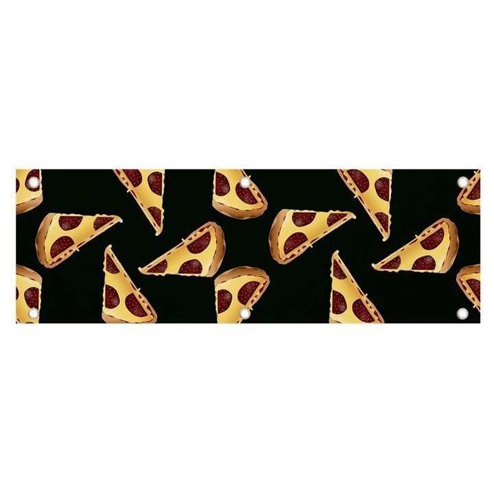 Pizza Slices Pattern Green Banner and Sign 6  x 2 