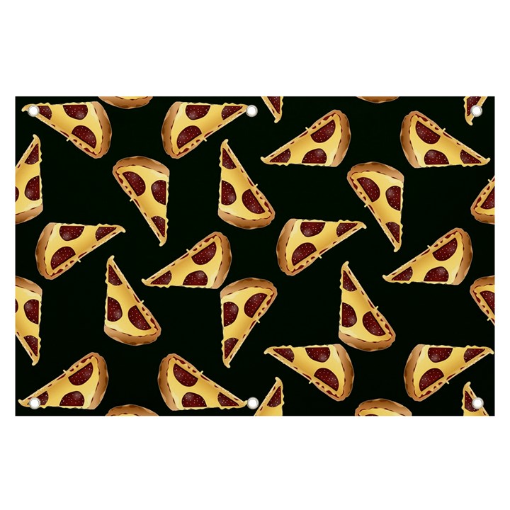 Pizza Slices Pattern Green Banner and Sign 6  x 4 