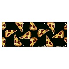 Pizza Slices Pattern Green Banner And Sign 8  X 3  by TetiBright