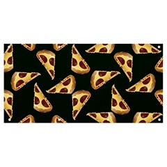 Pizza Slices Pattern Green Banner And Sign 8  X 4  by TetiBright