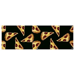 Pizza Slices Pattern Green Banner And Sign 12  X 4  by TetiBright