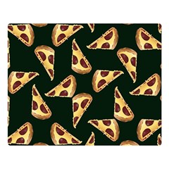 Pizza Slices Pattern Green One Side Premium Plush Fleece Blanket (large)