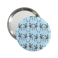 Jogging Lady On Blue 2 25  Handbag Mirrors by TetiBright