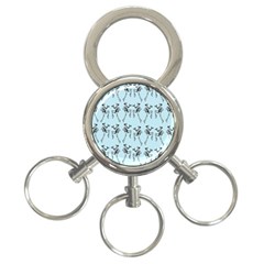 Jogging Lady On Blue 3-ring Key Chain by TetiBright