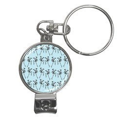 Jogging Lady On Blue Nail Clippers Key Chain by TetiBright