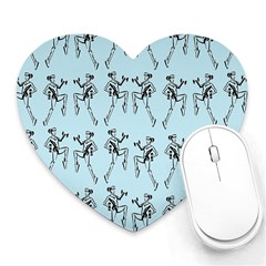 Jogging Lady On Blue Heart Mousepad by TetiBright