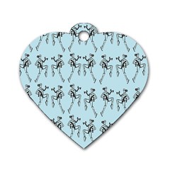 Jogging Lady On Blue Dog Tag Heart (two Sides) by TetiBright