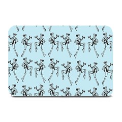 Jogging Lady On Blue Plate Mats by TetiBright