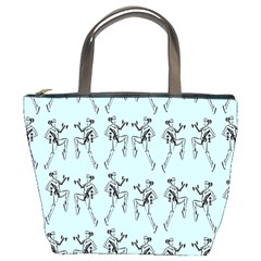 Jogging Lady On Blue Bucket Bag by TetiBright