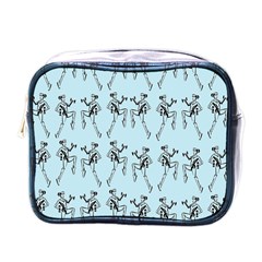 Jogging Lady On Blue Mini Toiletries Bag (one Side) by TetiBright