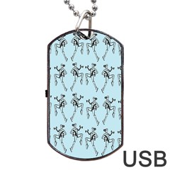 Jogging Lady On Blue Dog Tag Usb Flash (one Side) by TetiBright