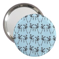 Jogging Lady On Blue 3  Handbag Mirrors by TetiBright