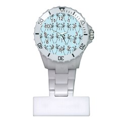 Jogging Lady On Blue Plastic Nurses Watch by TetiBright