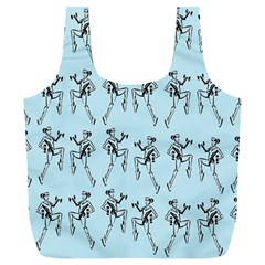 Jogging Lady On Blue Full Print Recycle Bag (xxl) by TetiBright