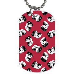 Theater Masks Burgundy Dog Tag (one Side) by TetiBright