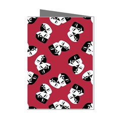 Theater Masks Burgundy Mini Greeting Cards (pkg Of 8) by TetiBright