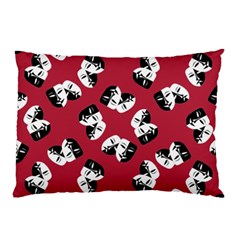 Theater Masks Burgundy Pillow Case by TetiBright