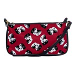 Theater Masks Burgundy Shoulder Clutch Bag Front