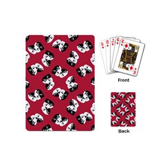 Theater Masks Burgundy Playing Cards Single Design (mini) by TetiBright