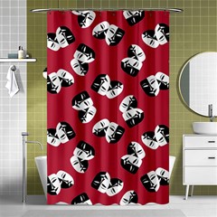 Theater Masks Burgundy Shower Curtain 48  X 72  (small)  by TetiBright